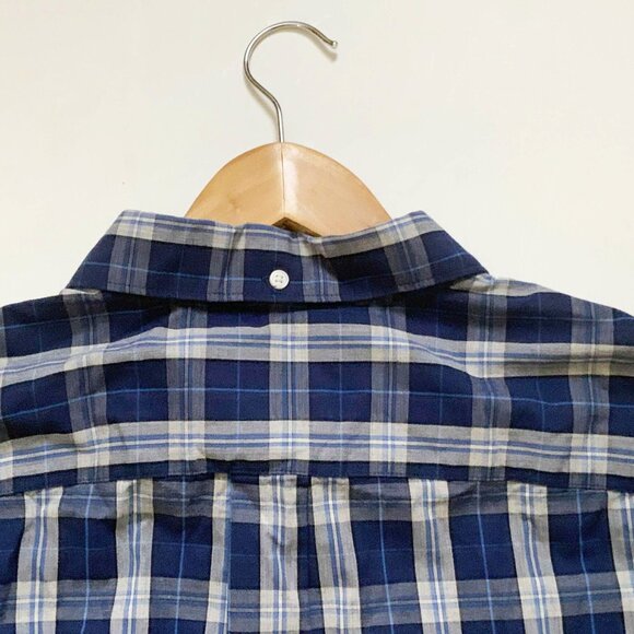 ST. John’s Bay 100% Cotton Blue & White Plaid Classic Fit XL Button-Down Shirt - Picture 10 of 15